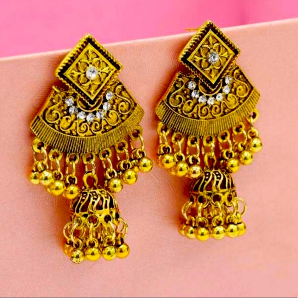 Indian Pakistani Afghani Boho vintage Ethnic Drop Earrings Jhumka 💕